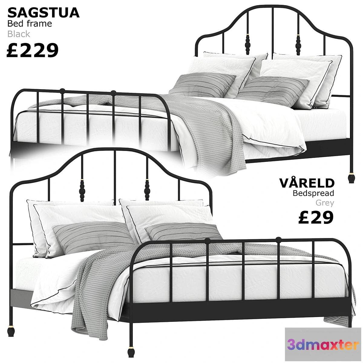1437606 - IKEA SAGSTUA Bed 3D Max