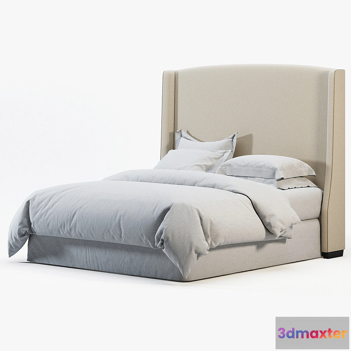 1440212 - RH WARNER FABRIC HEADBOARD WITH NAILHEADS 3D Max