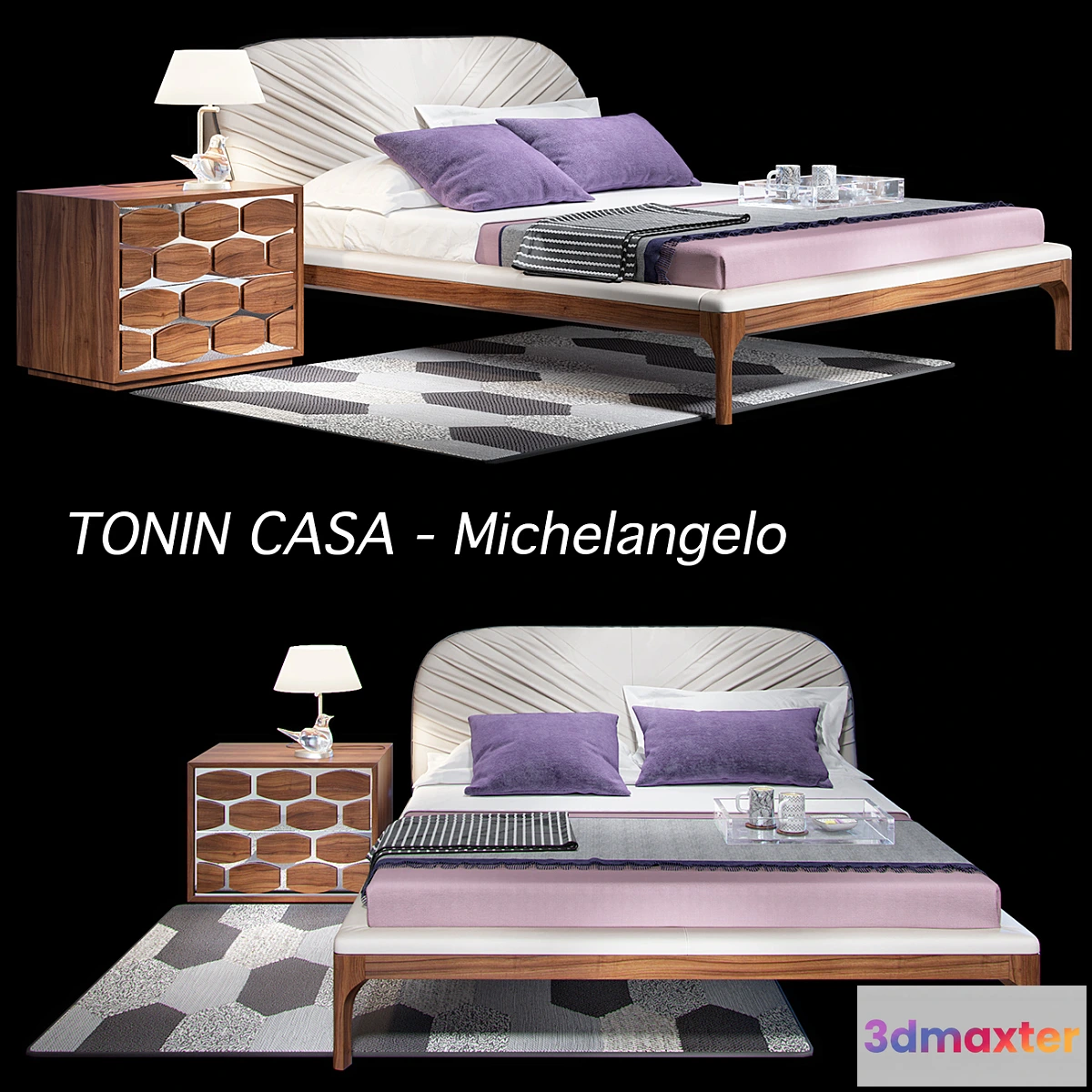 1441712 - Tonin Casa Michelangelo Bed 3D Max