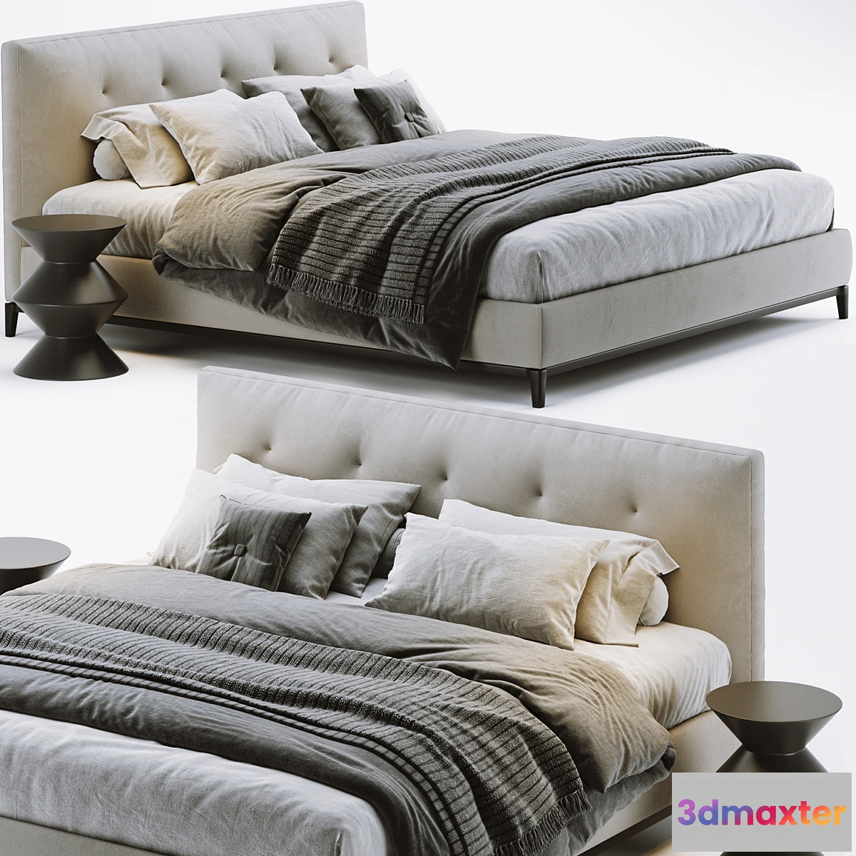 1442900 - Minotti Andersen Quilt Bed 3D Max