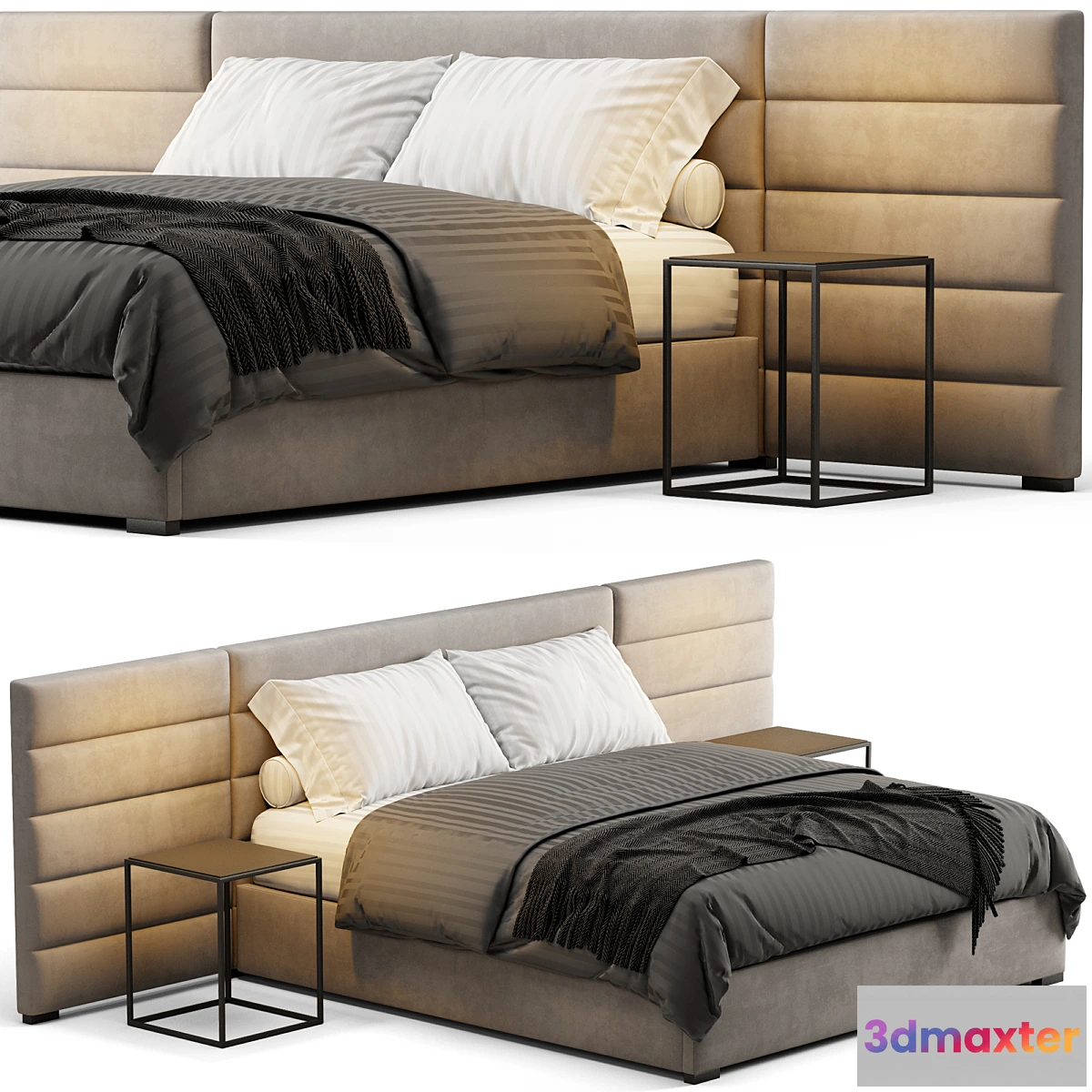 1445500 - Modena Fabric Horizontal Extended Bed 3D Max