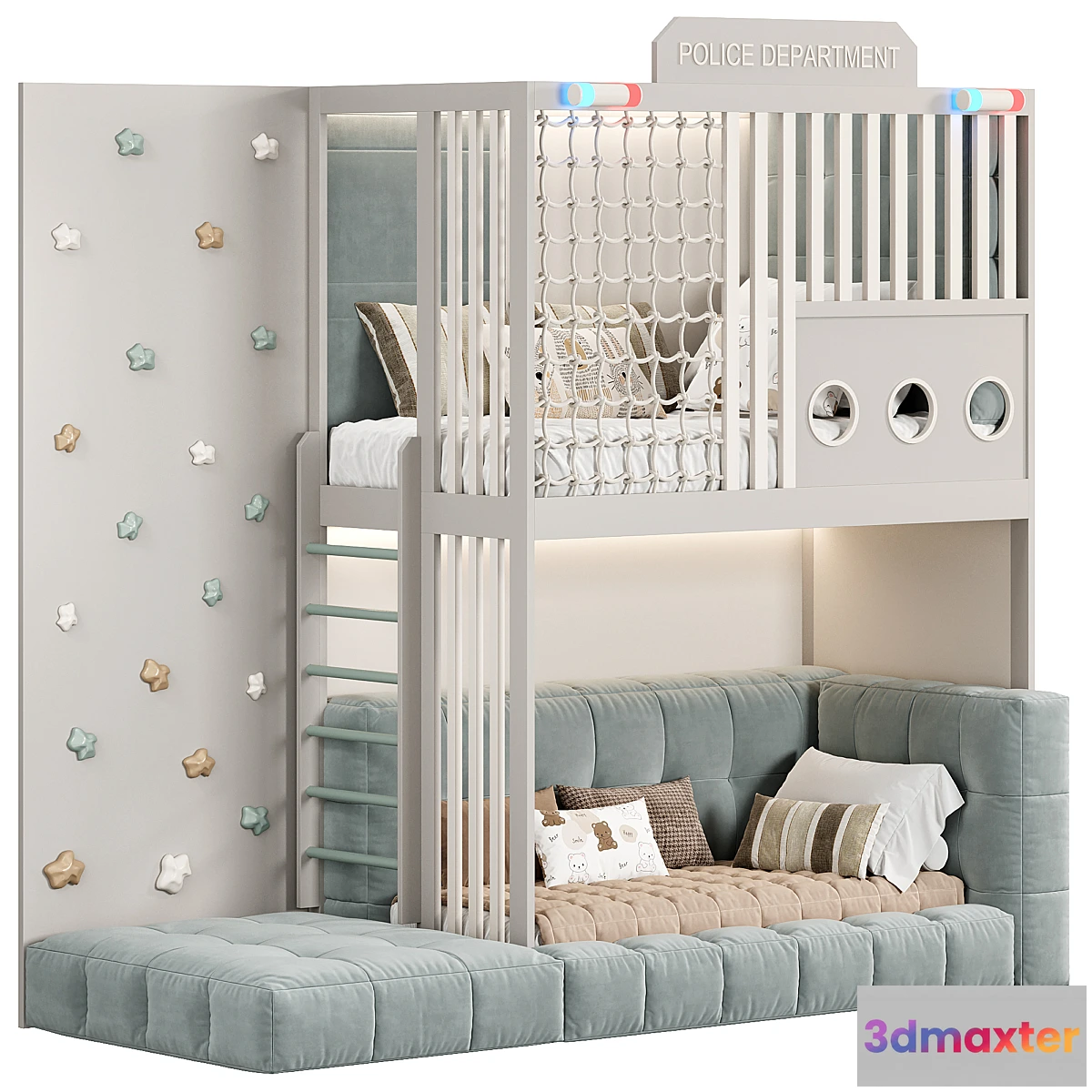 1446406 - Designer two-level bed Kids room 3D Max