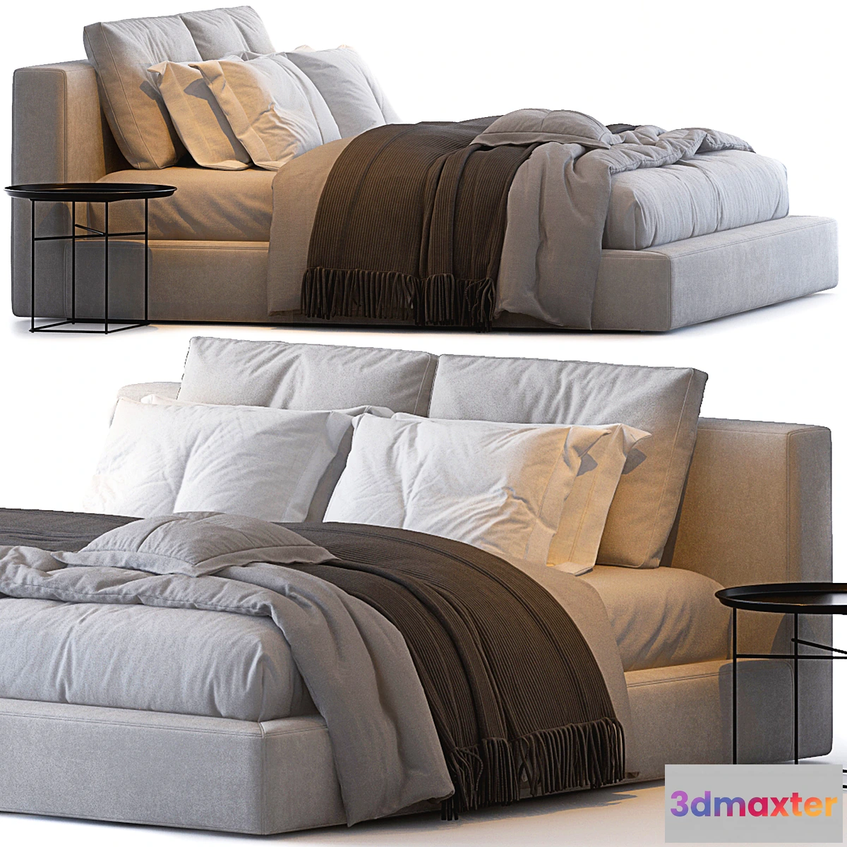 1447812 - Cloud slipcovered platform bed 3D Max