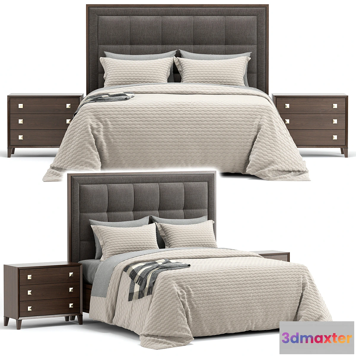 1448554 - Lexington st Tropez Upholstered Panel Bed 3D Max