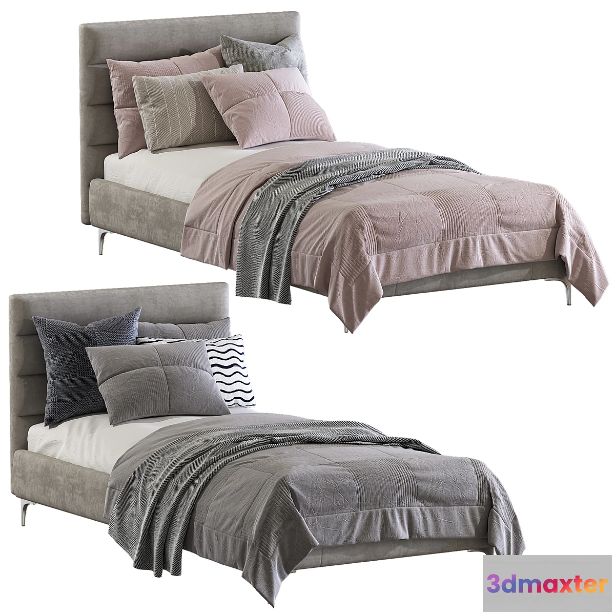 1448590 - Bed Pfeiffer Upholstered Bed 3 3D Max