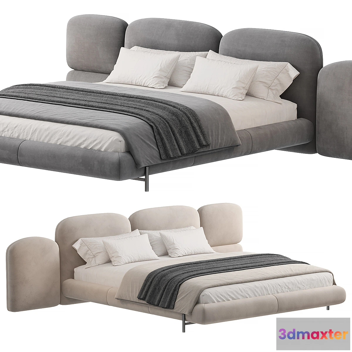 1448602 - STONE Bed 3D Max