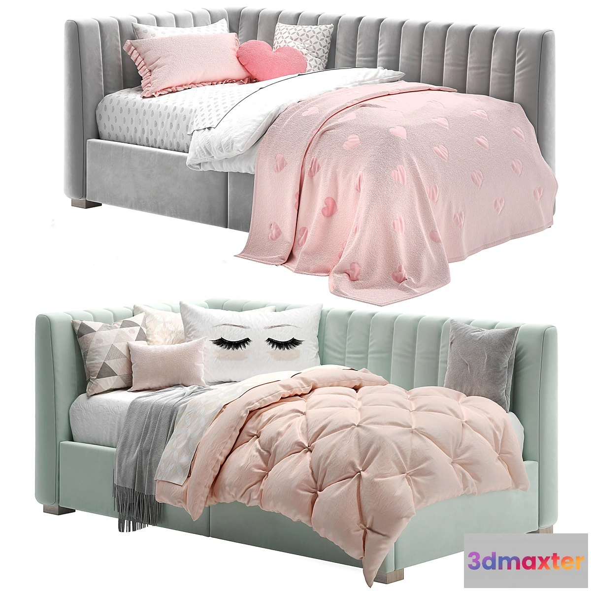 1449686 - Avalon Upholstered Corner Storage Bed 3D Max