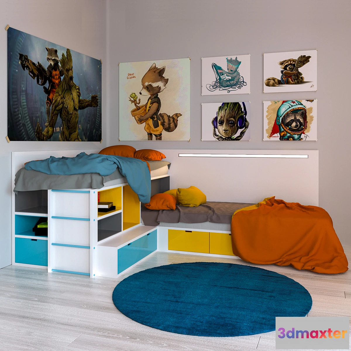 1450654 - Double bed for children 3D Max
