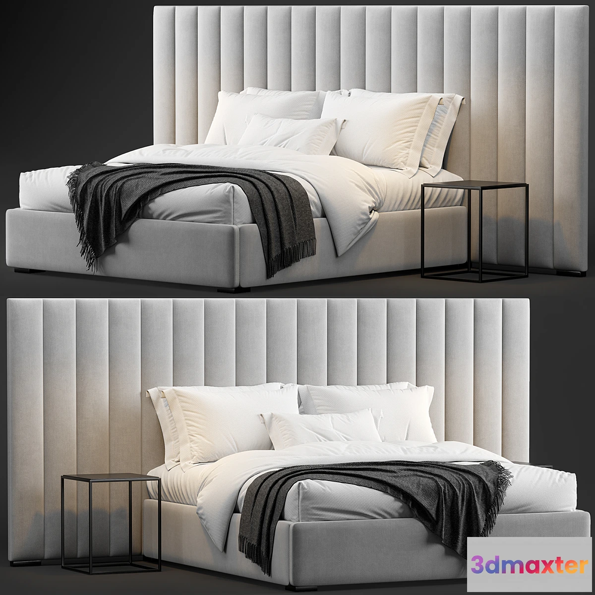 1450890 - RH Modena Vertical Channel Extended Platform Bed 2 3D Max