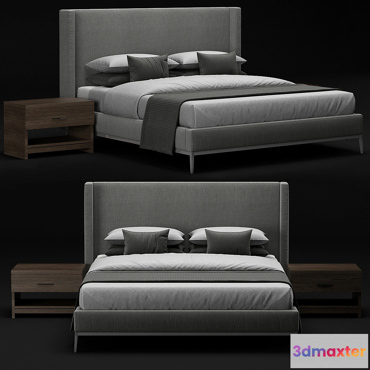1453756 - RH Italia Shelter Nontufted Platform bed 3D Max