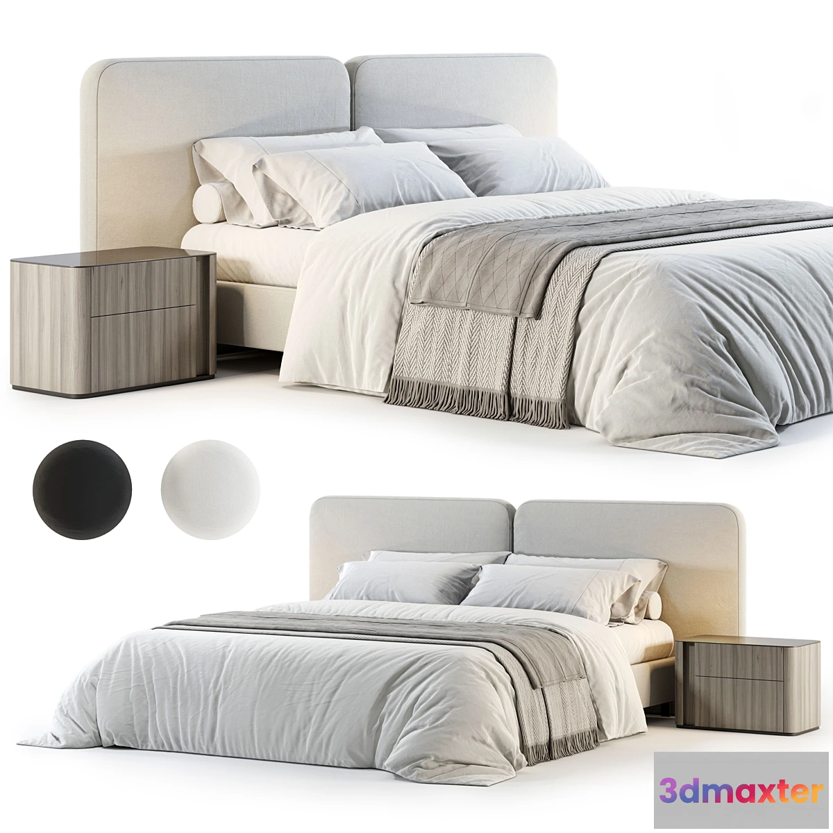 1454128 - Minotti Tatlin Cover Bed No. 2 3D Max