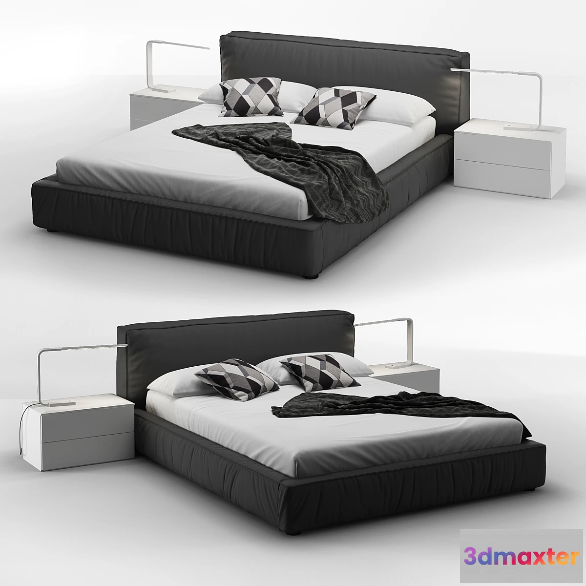 1455460 - Rossetto Twist Platform Bed 3D Max