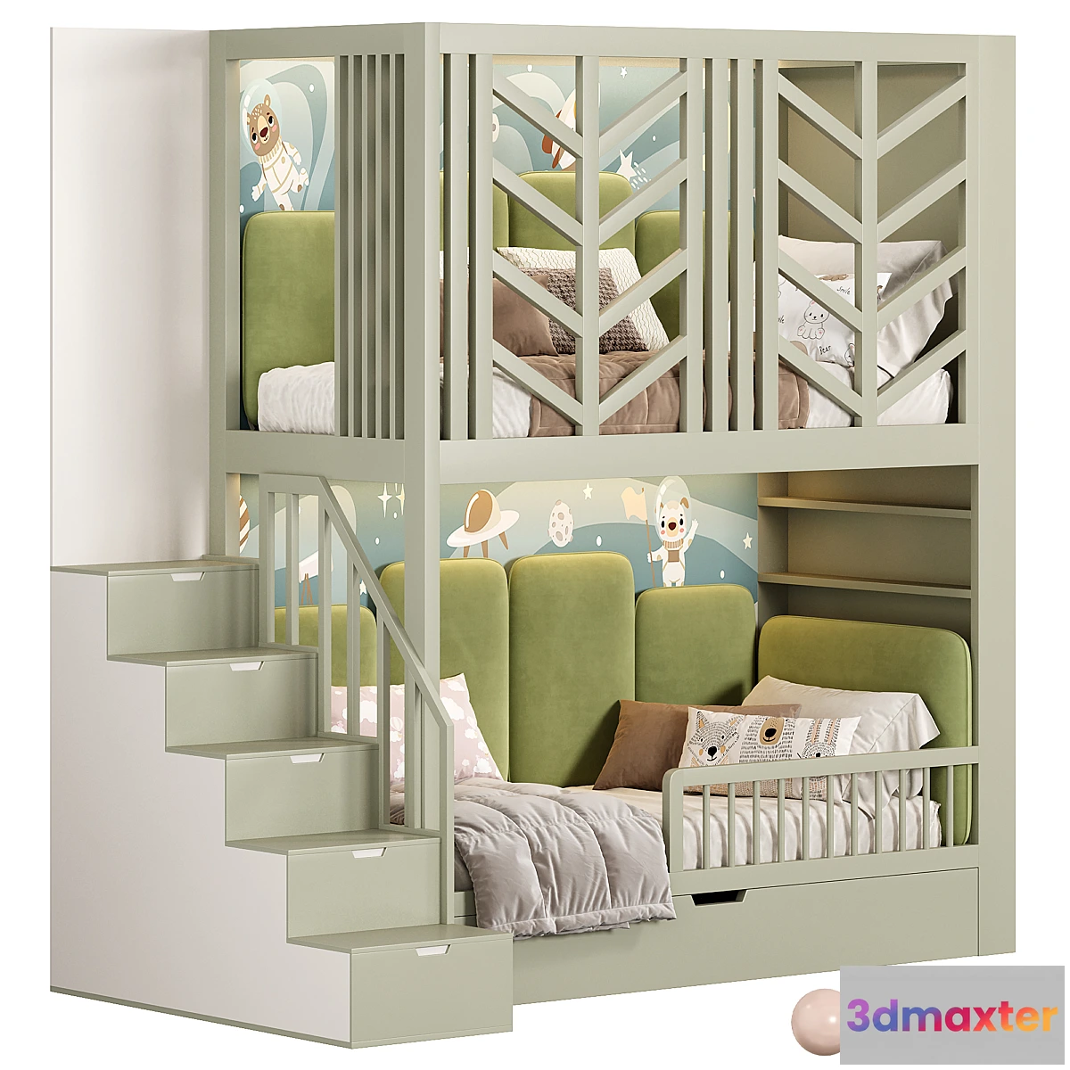 1455520 - Children bunk bed Kids room 3D Max