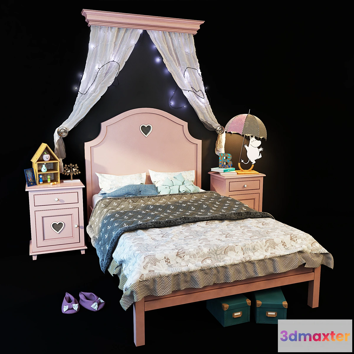 1455560 - Adelina bed is pink. Whatnot 3D Max