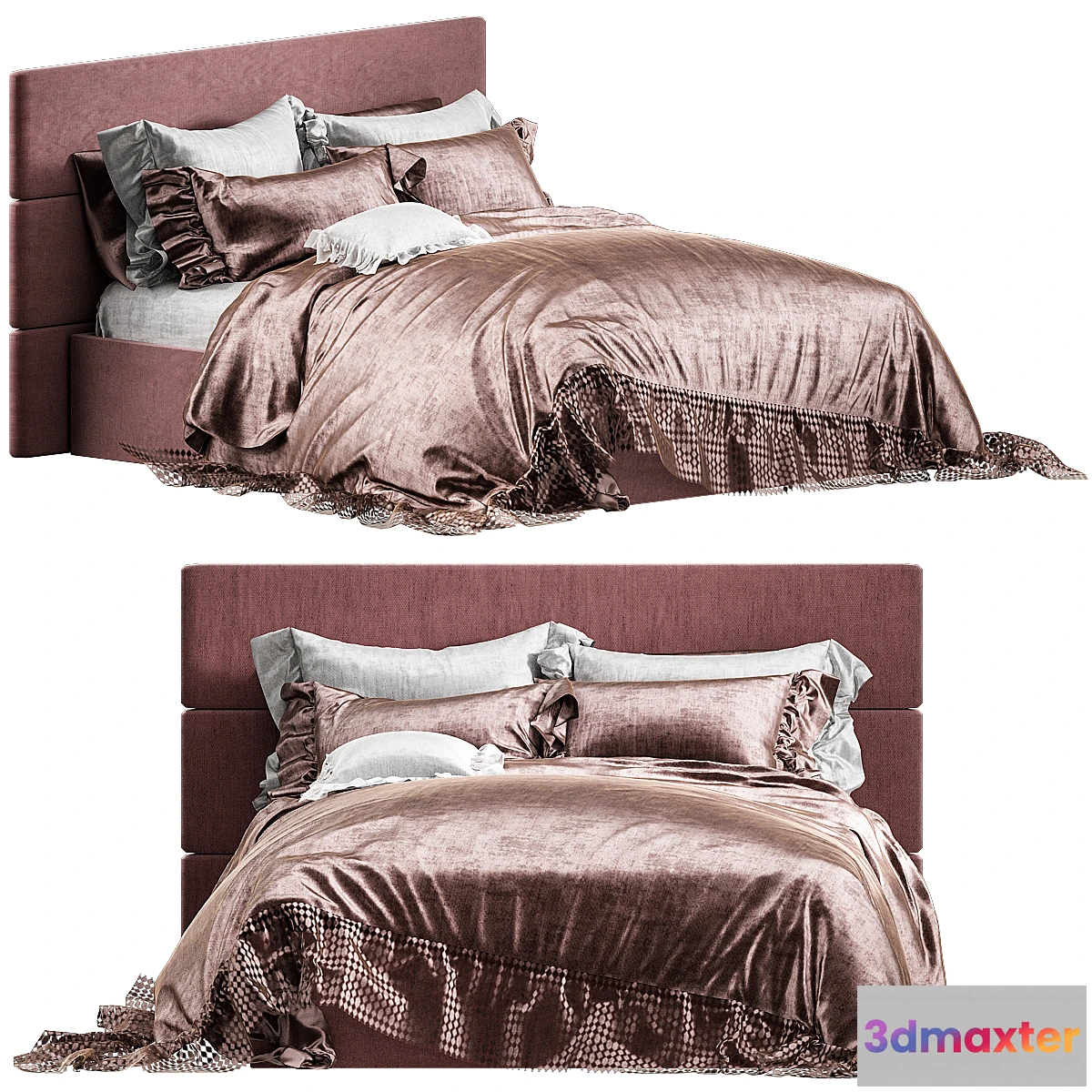 1459946 - Luxury romantic bedding set 3D Max