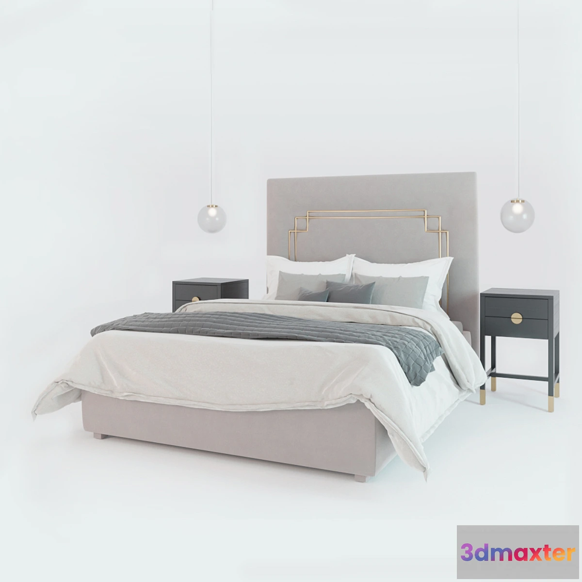 1463056 - Bedside tables T014 Any Home and bed 3D Max