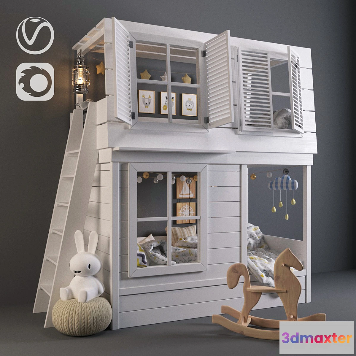 1464196 - Cot-cottage bunk 3D Max