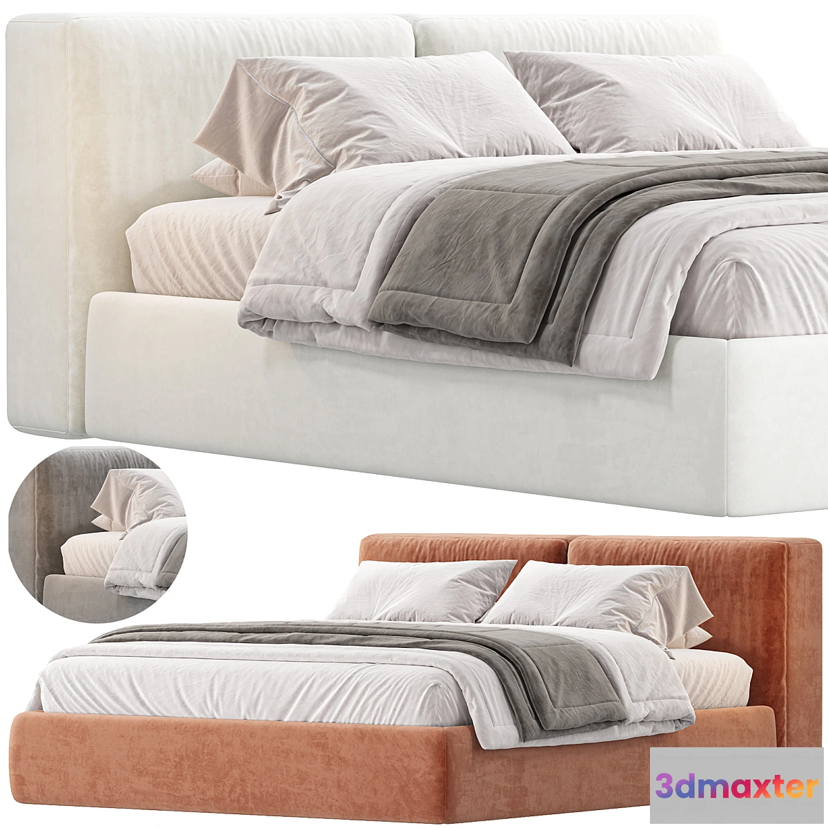 1466308 - Bed Foster 160 Soft Terra 3D Max