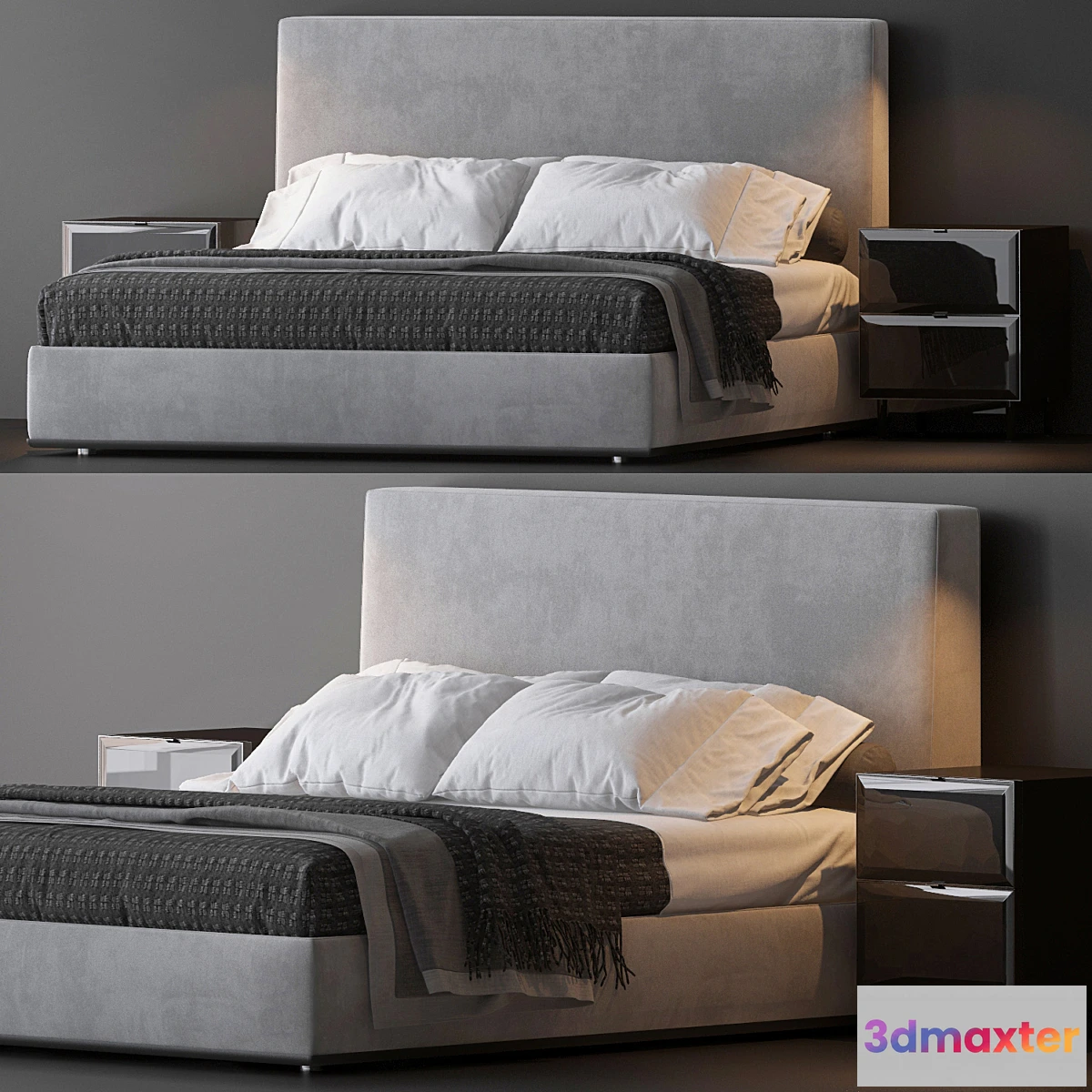 1467098 - BED BY MINOTTI 9 3D Max