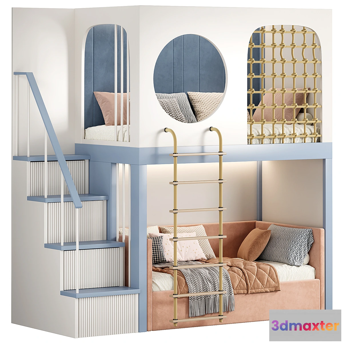 1469410 - Designer two-level bed Kids room 18 3D Max