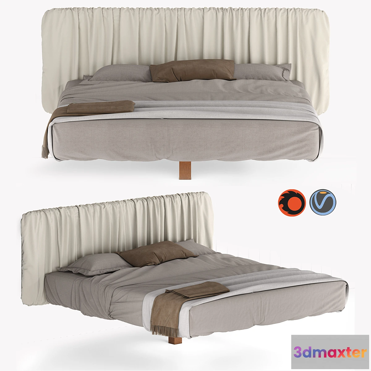 1469676 - Fluttua Replis Bed from Lago 3D Max