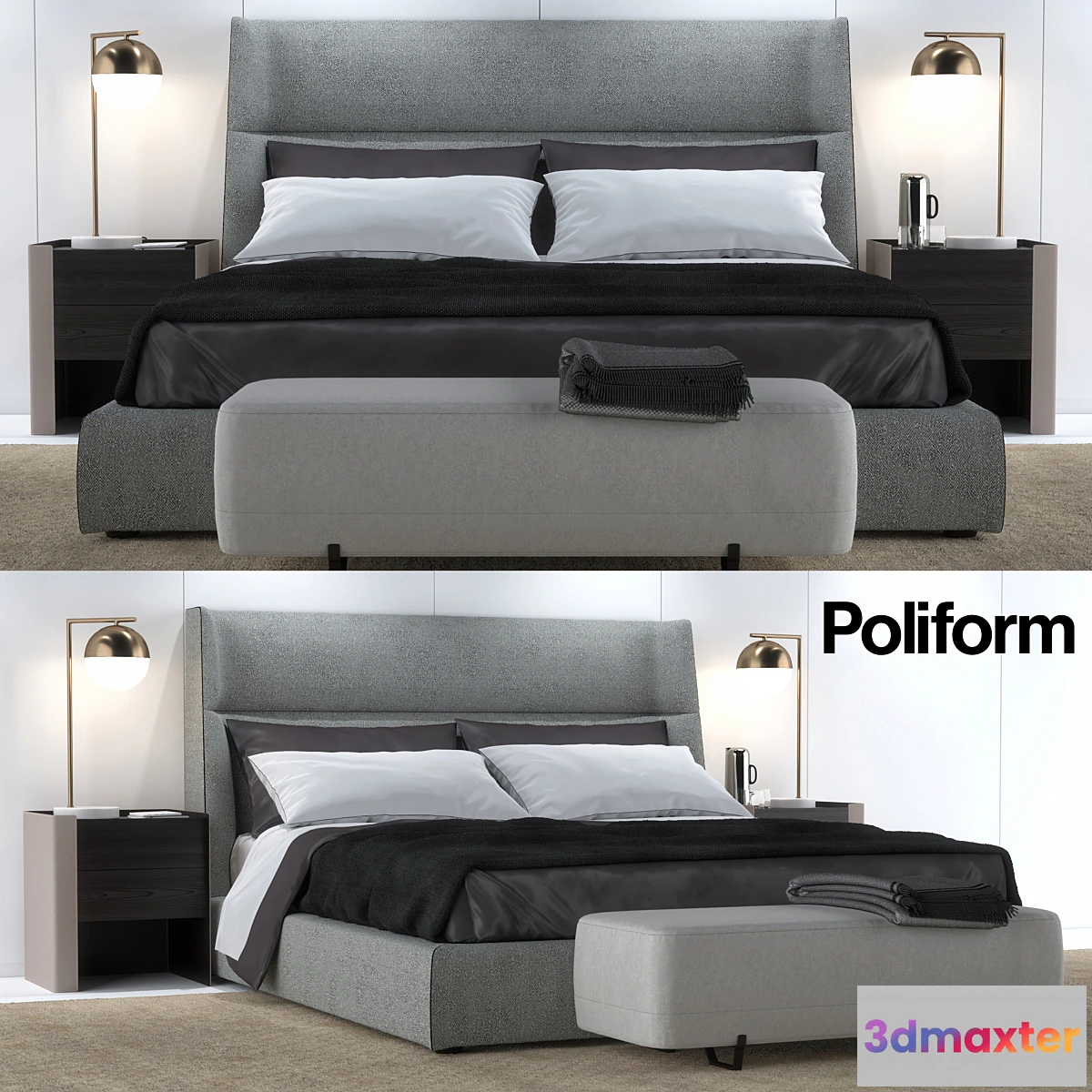 1469872 - Bed Poliform Chloe Letto 3D Max