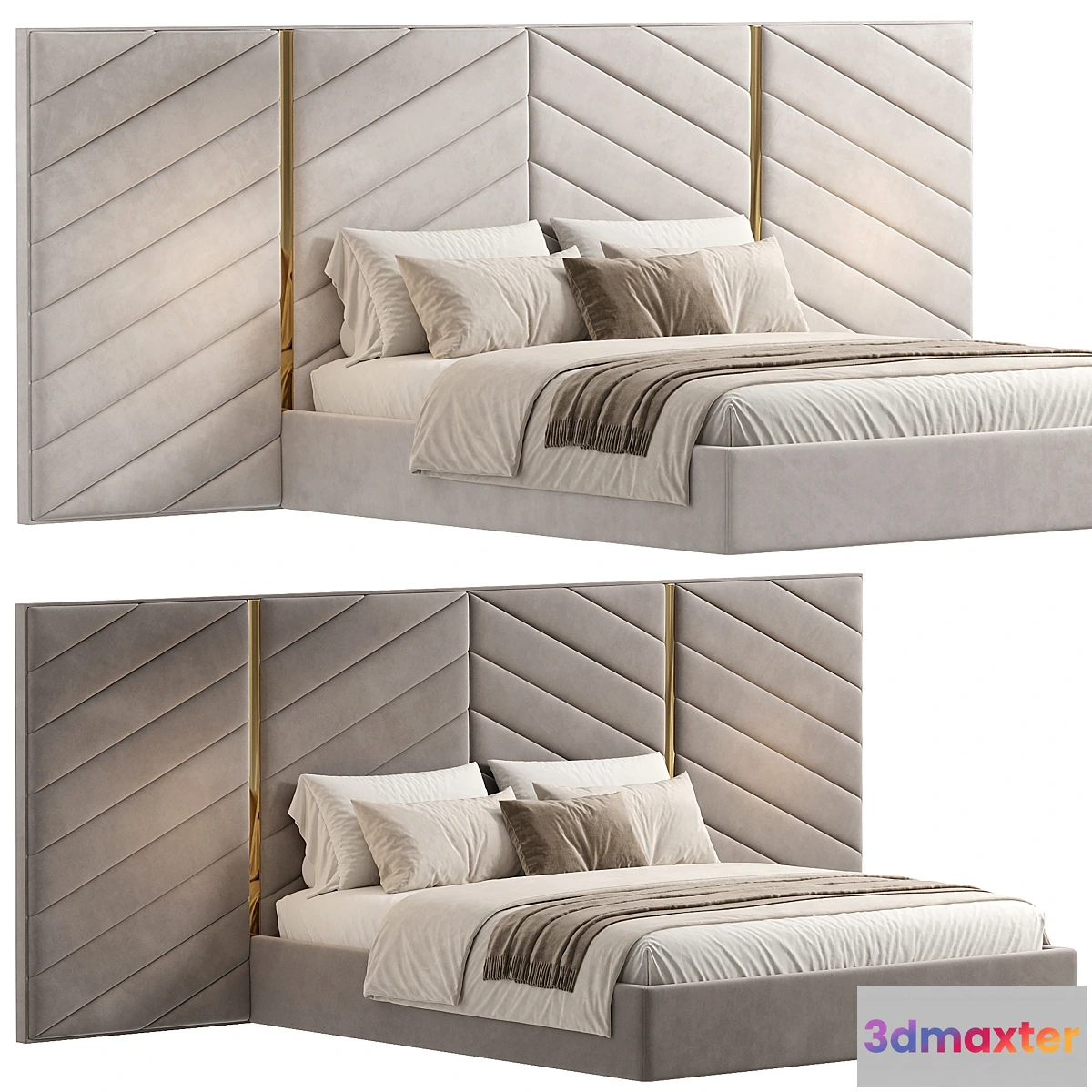 1470176 - Albero bed with wide headboard 3D Max