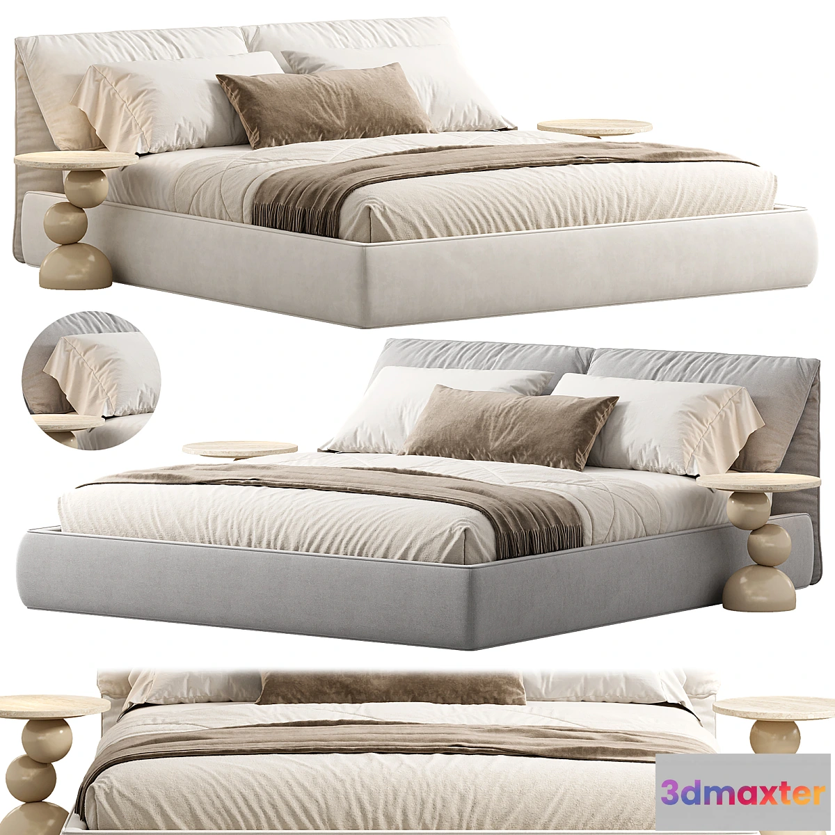 1471388 - Italian Minimalist Wedding Bed 3D Max