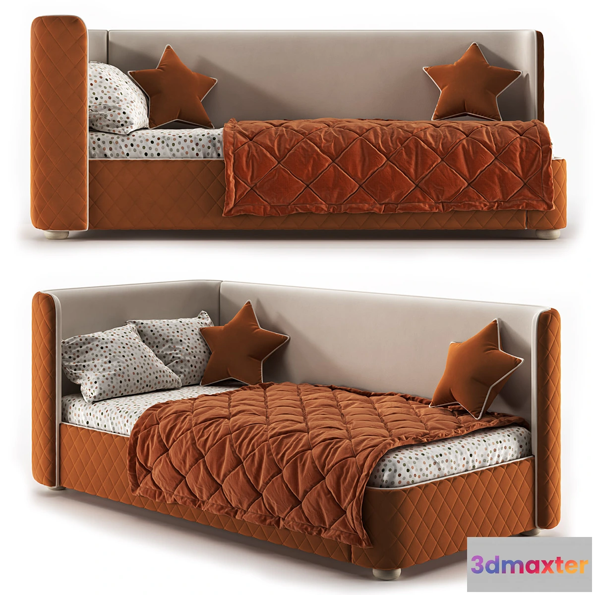 1471454 - Children’s bed Matelasse-07 Cognac 3D Max