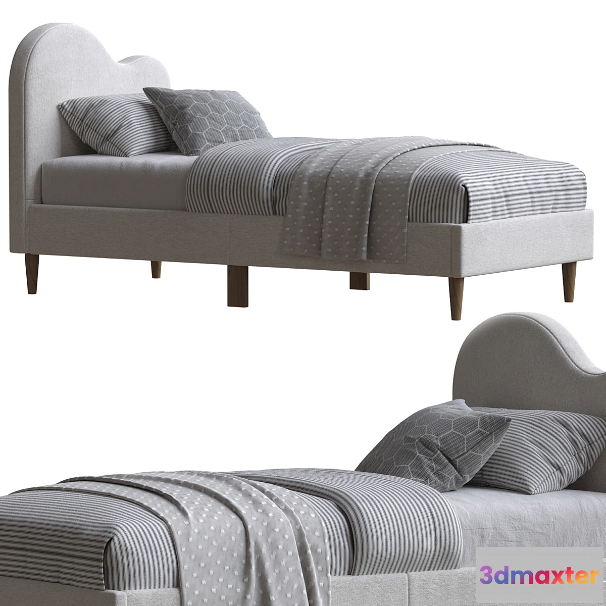 1473284 - Kids Cloud Boucle Single Bed 3D Max