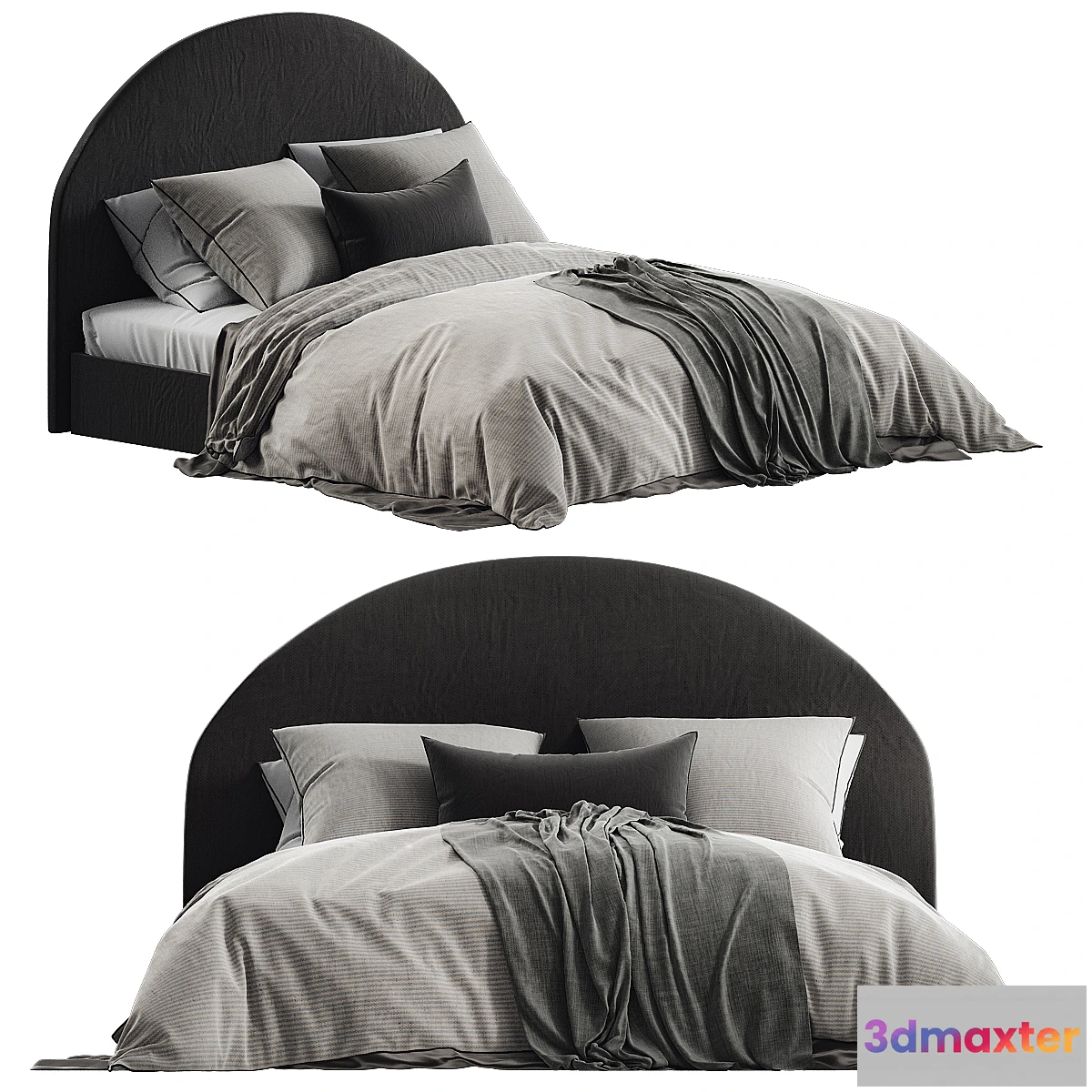 1473666 - Home Republic Vintage Washed Linen Stripe Pillowcase 3D Max