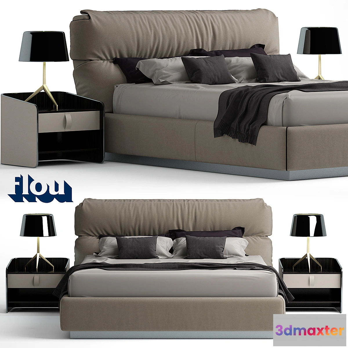 1473696 - Flou Gentleman bed 3D Max
