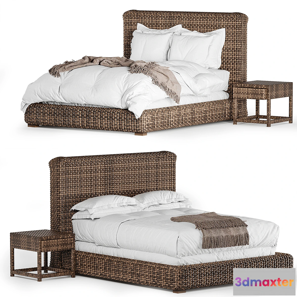 1475596 - Restoration Hardware Antilles rattan bed 3D Max