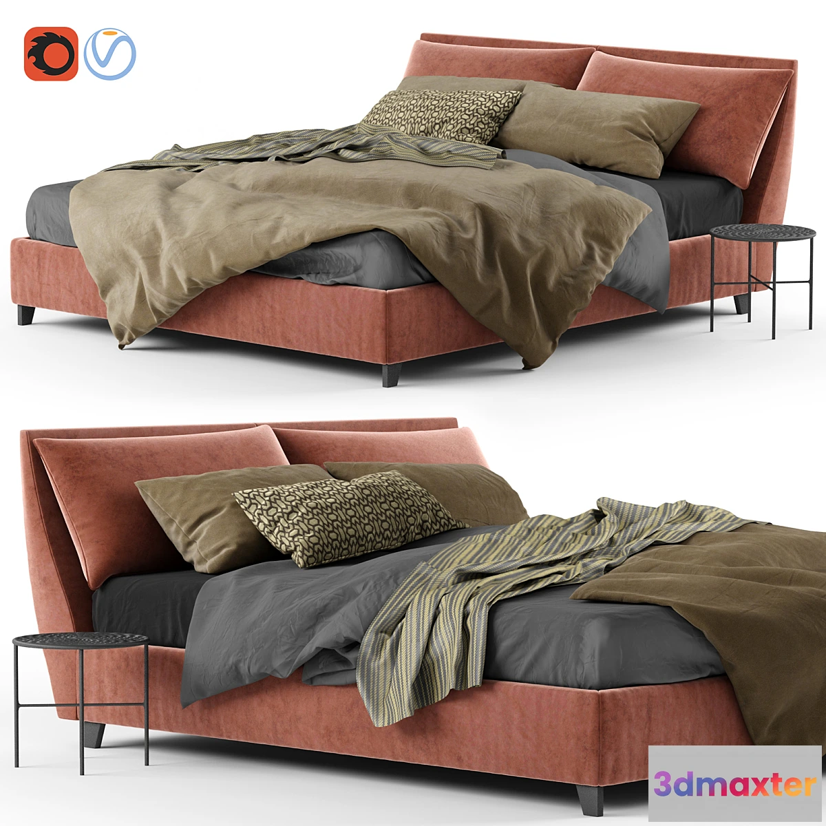 1476476 - Bed Twils Lounnge Attico 3D Max