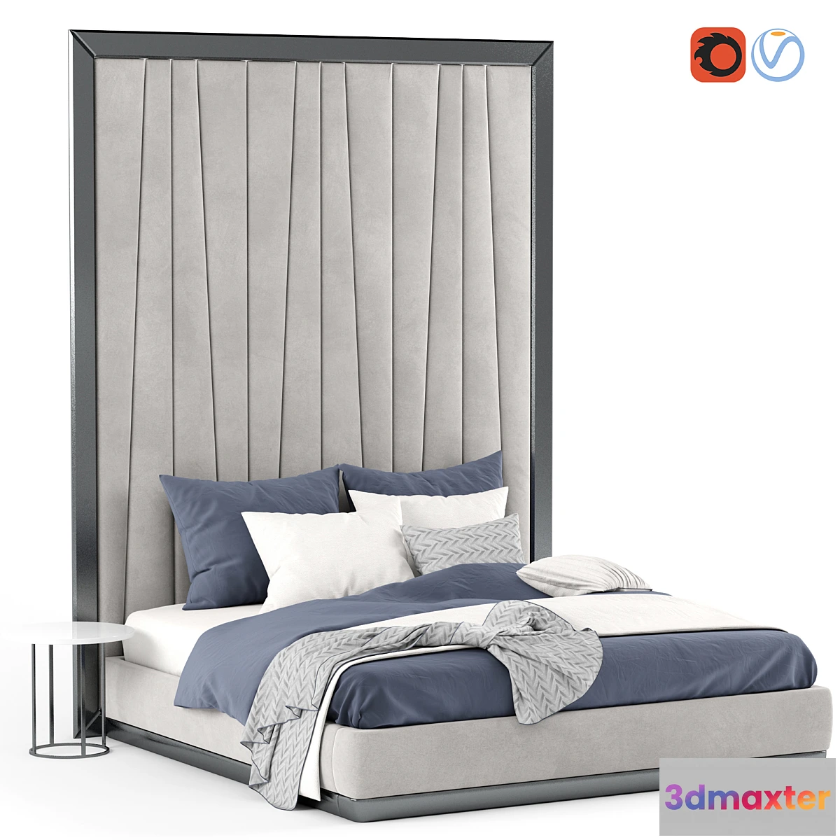 1477222 - Bed with headboard 3D Max