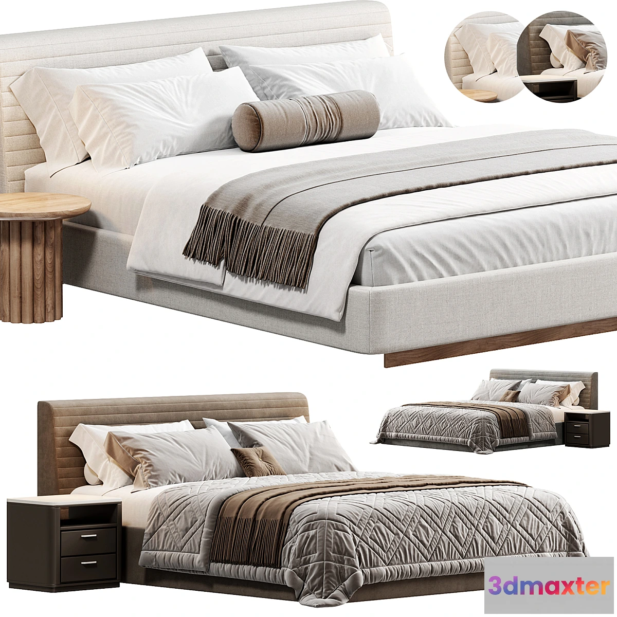 1477610 - Roger Bed by Minotti 3D Max