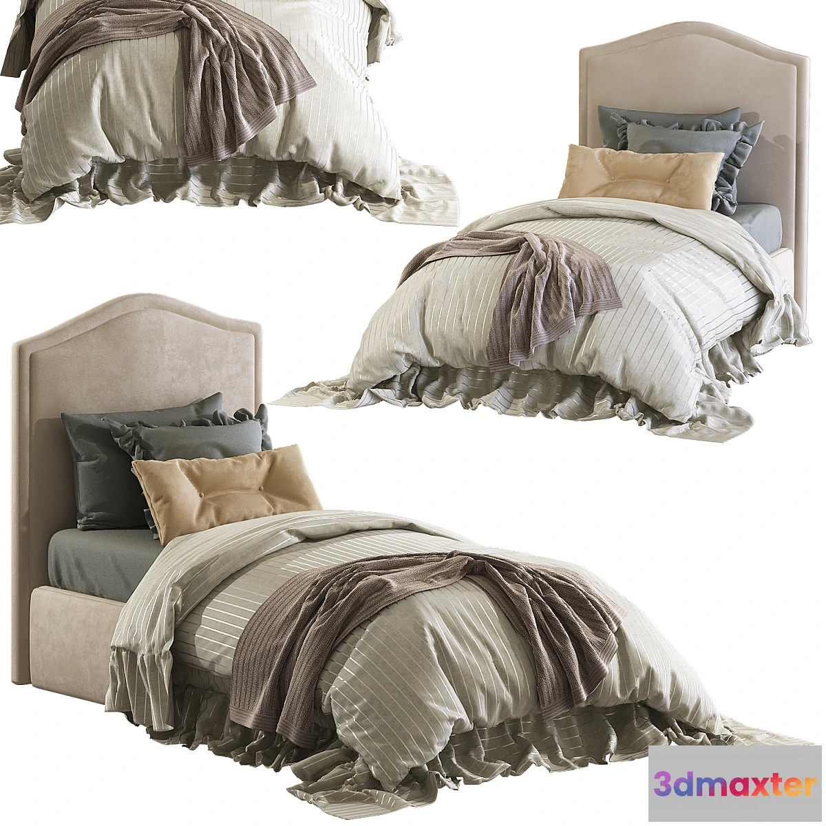 1478626 - Baby bed with soft back 3D Max