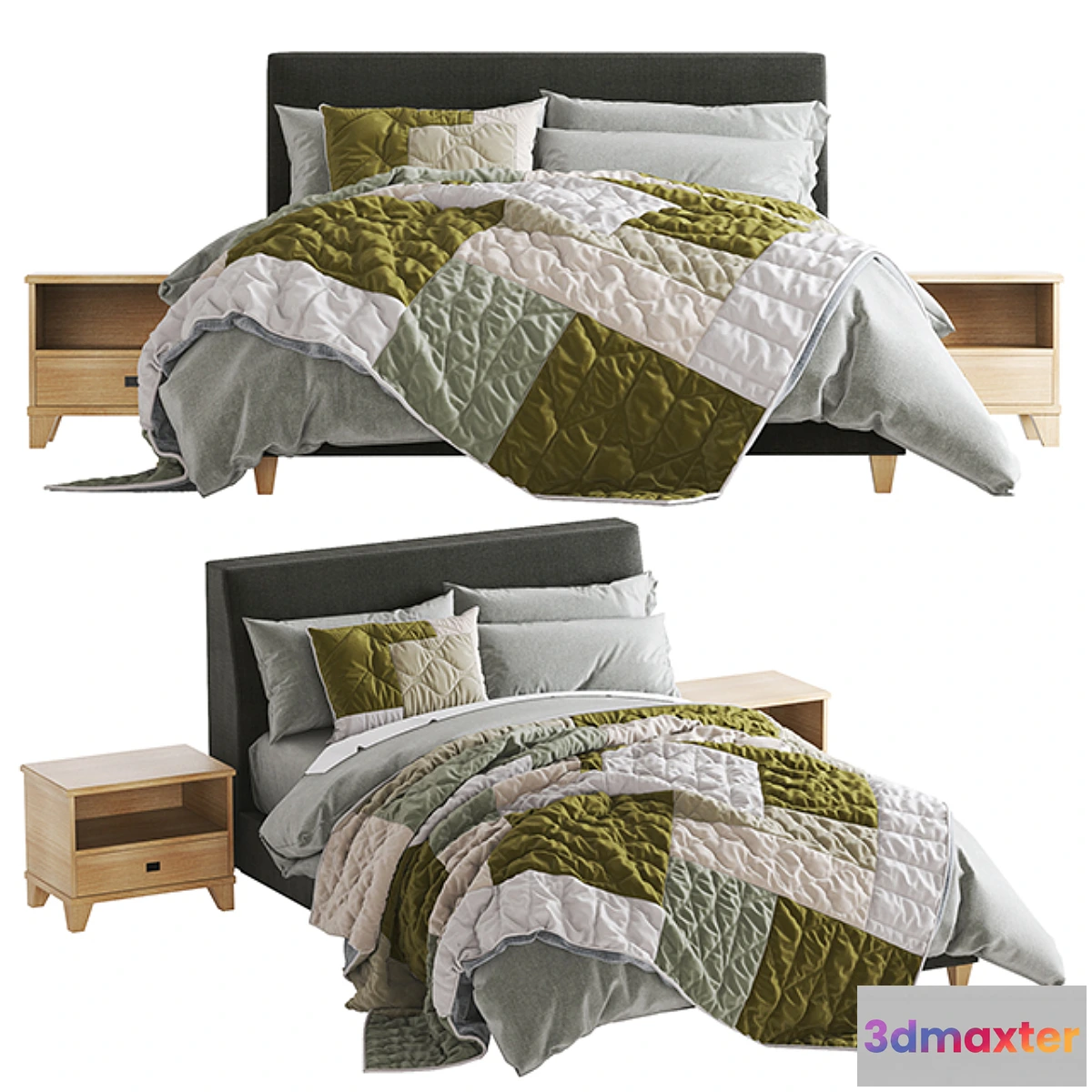 1478794 - Riley Upholstered Bed 3D Max