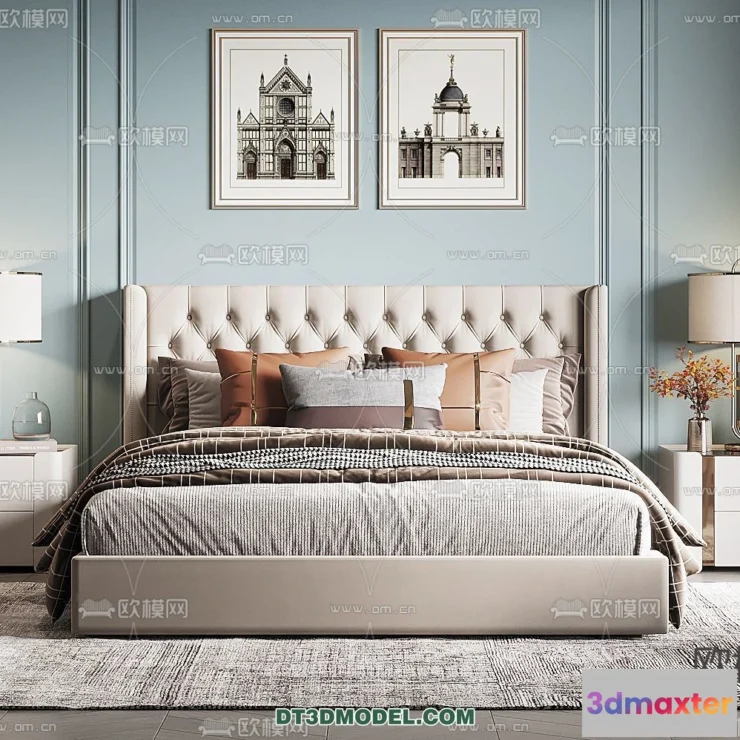 1518088 - FURNITURE - BED - 3D Model For Interior Design - 2214 3D Max