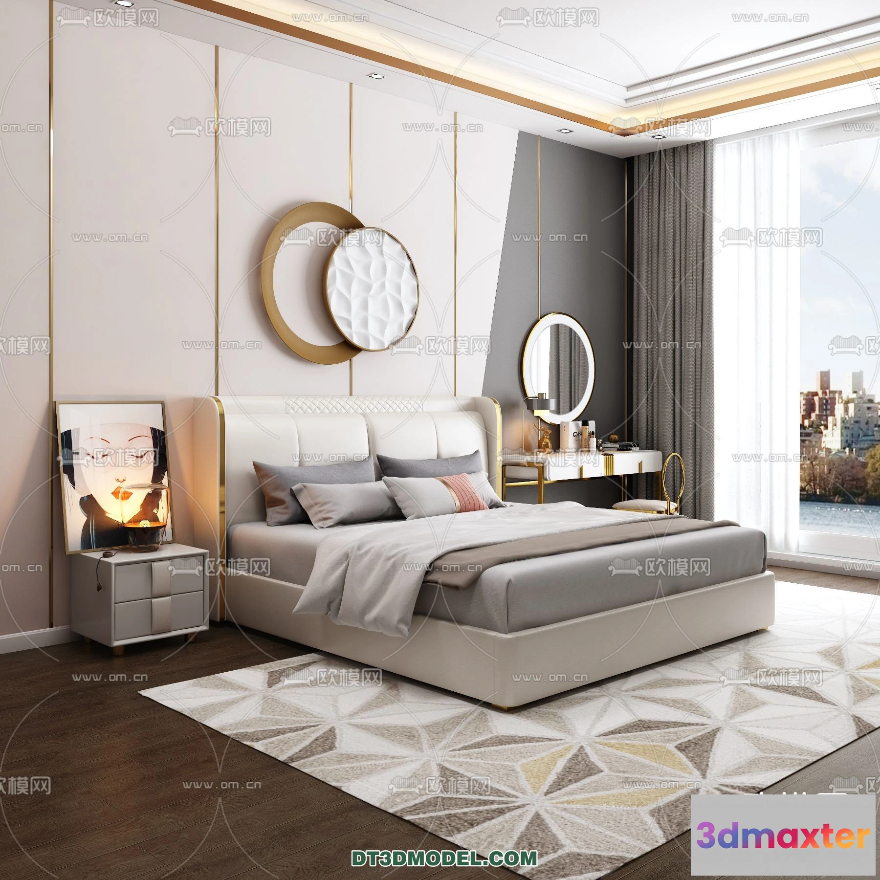 1518134 - FURNITURE - BED - 3D Model For Interior Design - 2237 3D Max