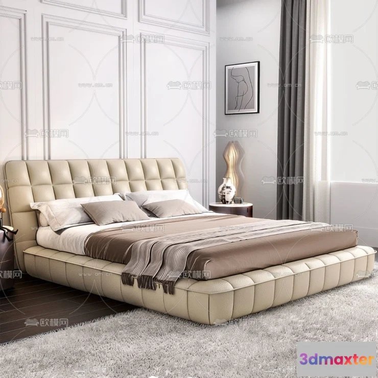 1518176 - FURNITURE - BED - 3D Model For Interior Design - 2258 3D Max