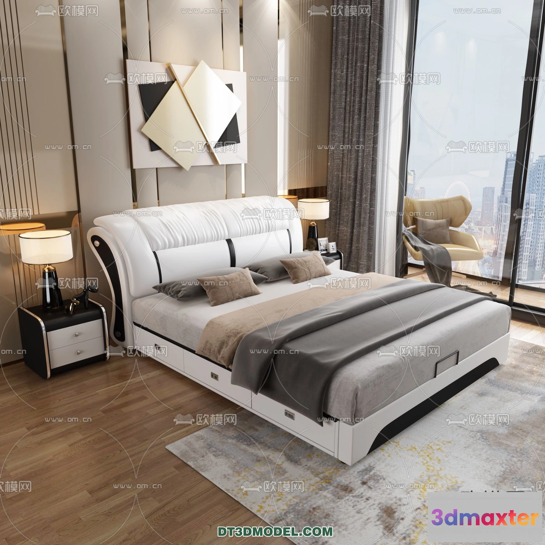 1518180 - FURNITURE - BED - 3D Model For Interior Design - 2260 3D Max