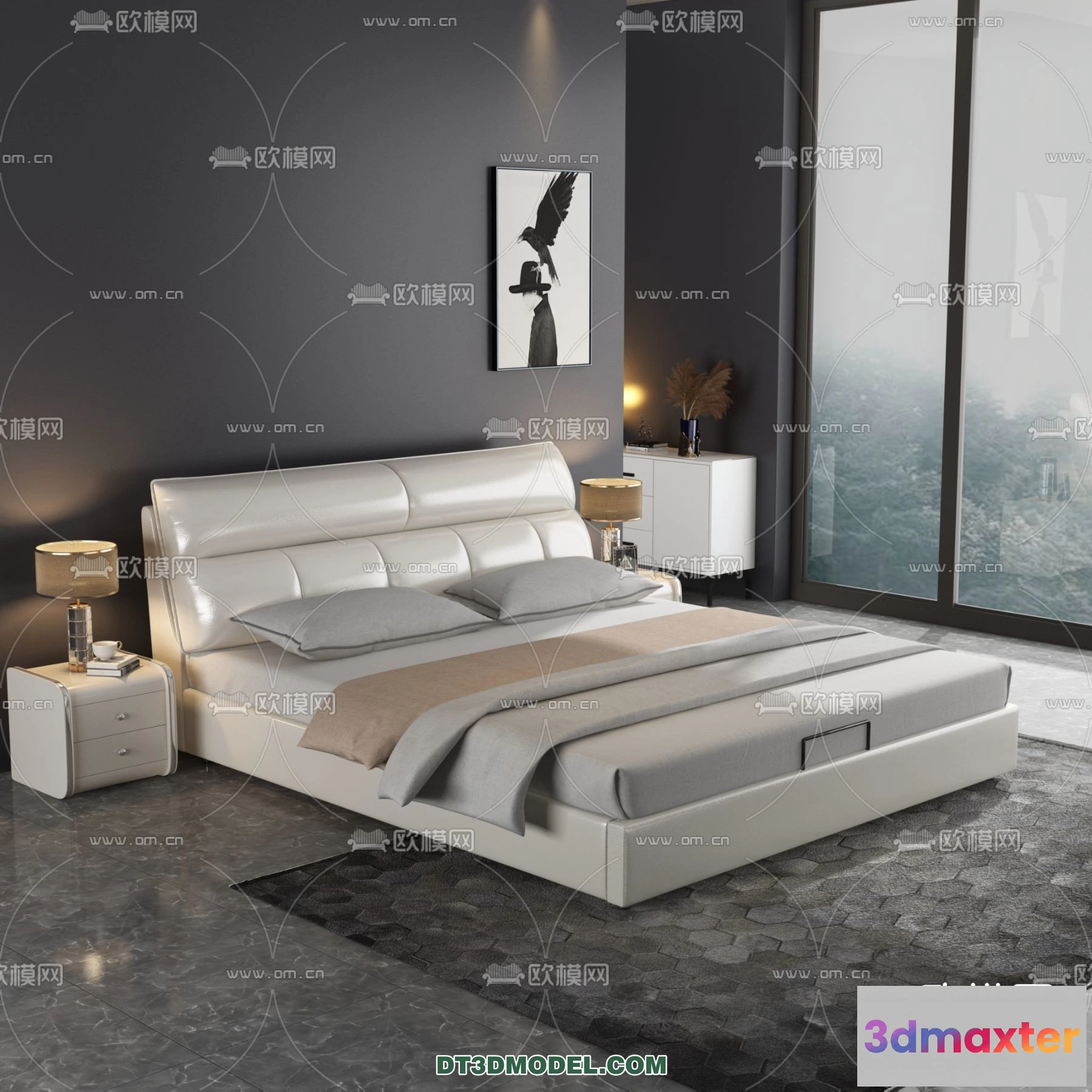 1518182 - FURNITURE - BED - 3D Model For Interior Design - 2261 3D Max