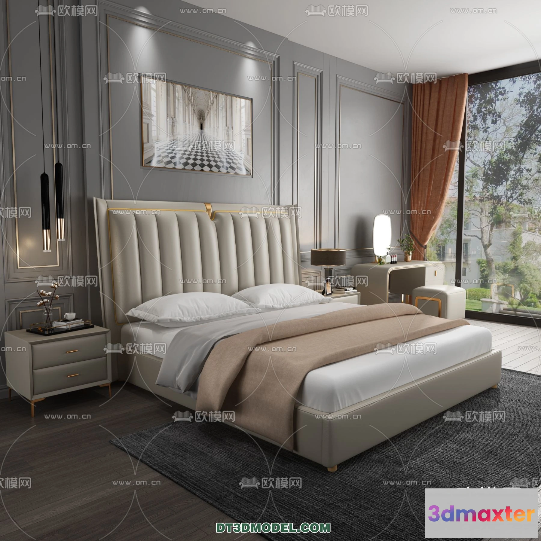 1518184 - FURNITURE - BED - 3D Model For Interior Design - 2262 3D Max