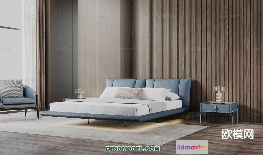 1518192 - FURNITURE - BED - 3D Model For Interior Design - 2266 3D Max