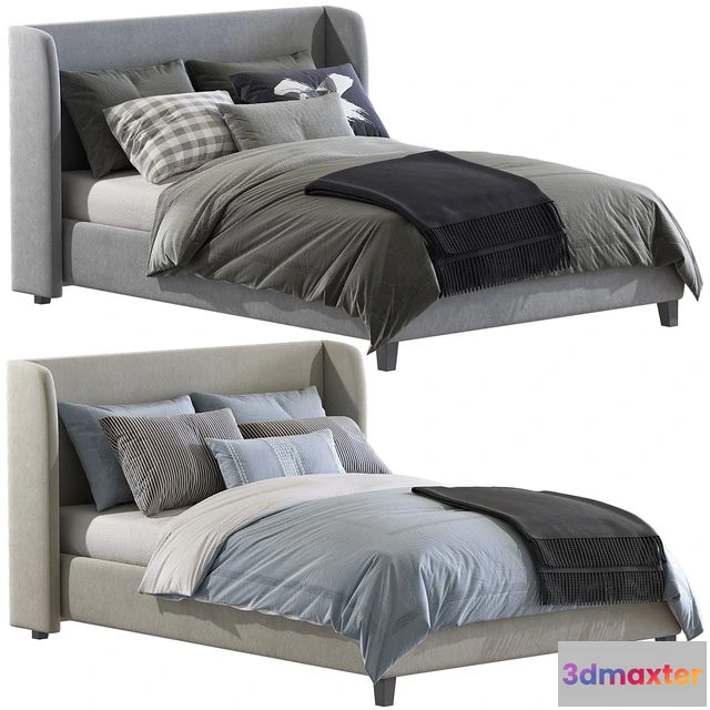 1542349 - Bed Norbrook Upholstered Low Profile Standard Bed 3D Max