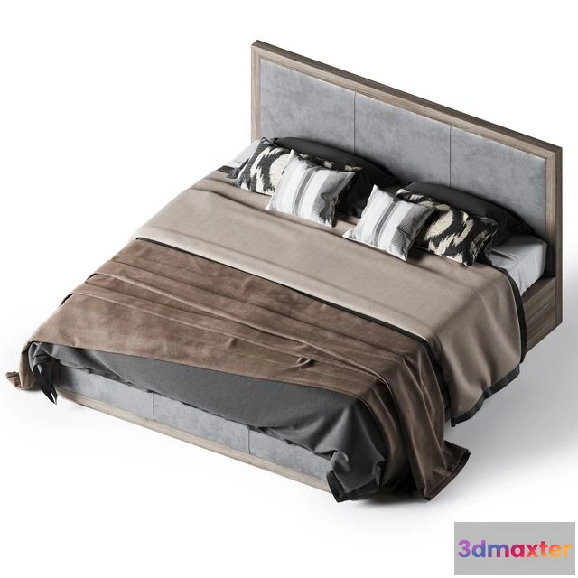 1544541 - Restoration Hardware Kempton fabric platform bed 3D Max