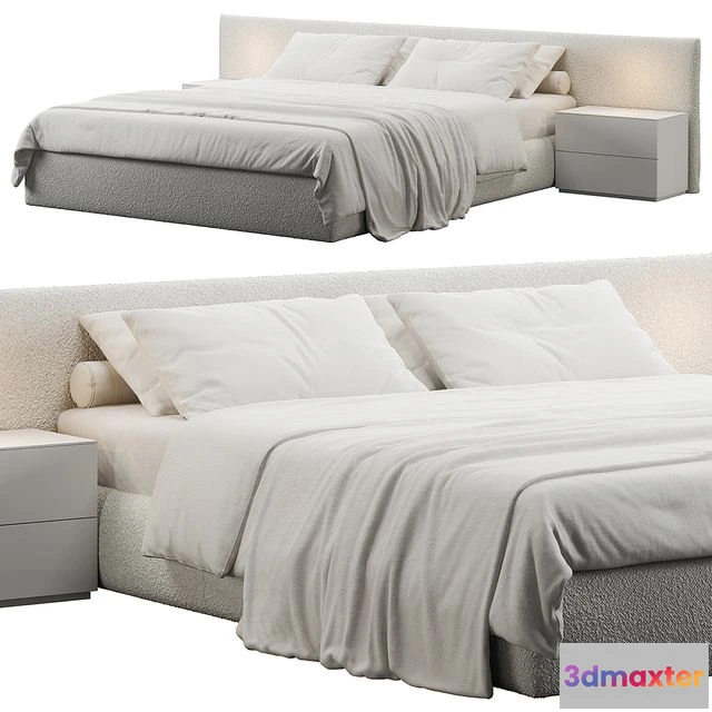1544697 - Soft Headboard Bed 3D Max