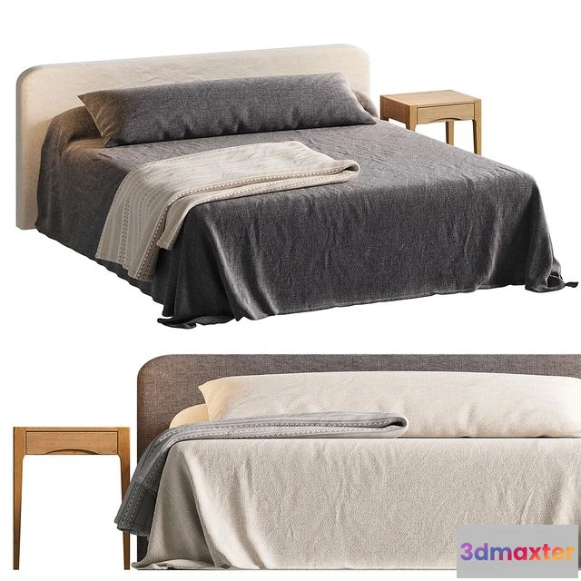 1545139 - Zara Home bed with nightstand 3D Max