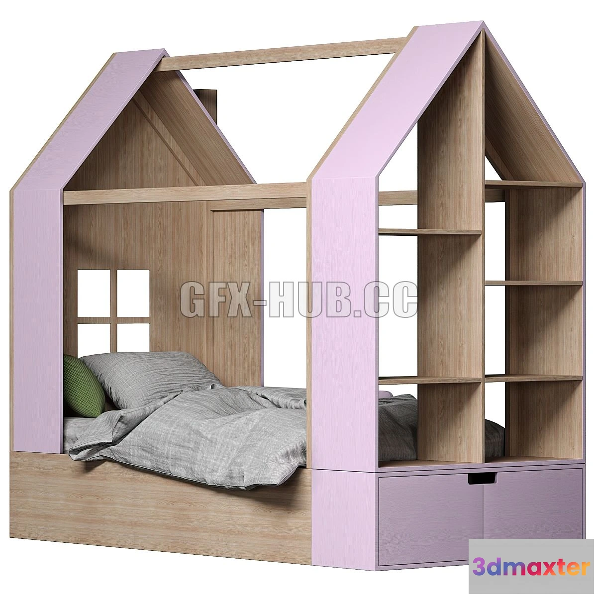 1546439 - Children bed House with a rack 3D Max